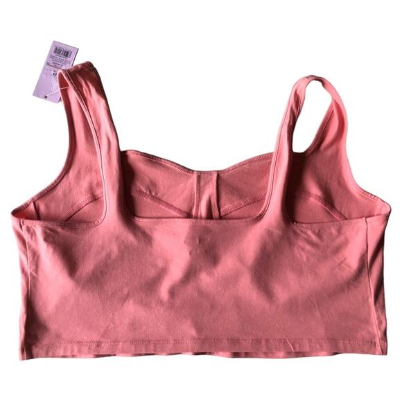 Wild Fable NWT Coral Pink Seamed Cropped Cami Tank Top Size 2X - Picture 3 of 15